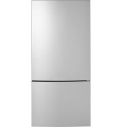 GE 21.9 Cu. Ft. White Top Freezer Refrigerator Exterior