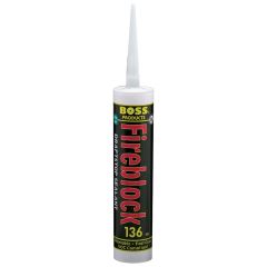 Boss Fireblock / Draftstop Sealant Caulk for residential construction. Caulk for sealing gaps in indoor walls and floors