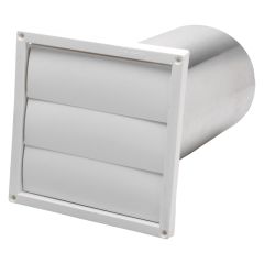 5" white plastic wall mounted outdoor wall louver vent