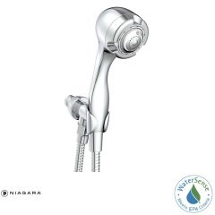 WaterSense certified handheld showerhead that uses less water to lower water and energy bill. Water conserving showerhead with good water pressure