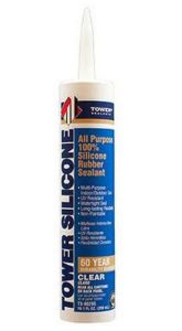 Tower Silicone Rubber Sealant 10.1 oz. Tube - White